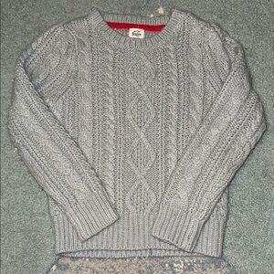 Mini Boden Gray Cable Knit Sweater 5-6Y